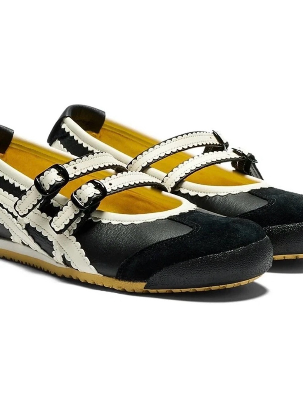Onitsuka Tiger by Asics Black and White Double-Strap Mary Jane Shoes - Picture 3 of 3